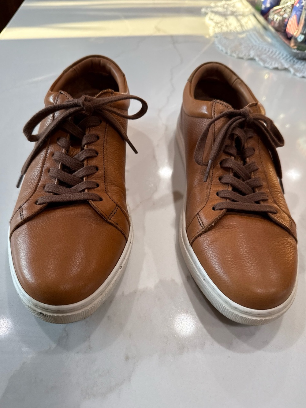 Allen Edmonds Men's 9D Courtside Low-Top Leather Sneakers in Walnut Brown